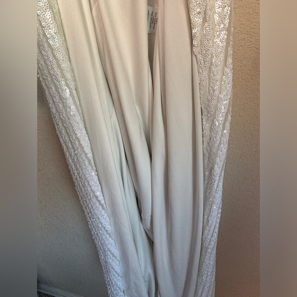 Lulus White Sequin Love Lasts Forever Sequin Wrap Style Maxi Dress XL - Picture 10 of 12